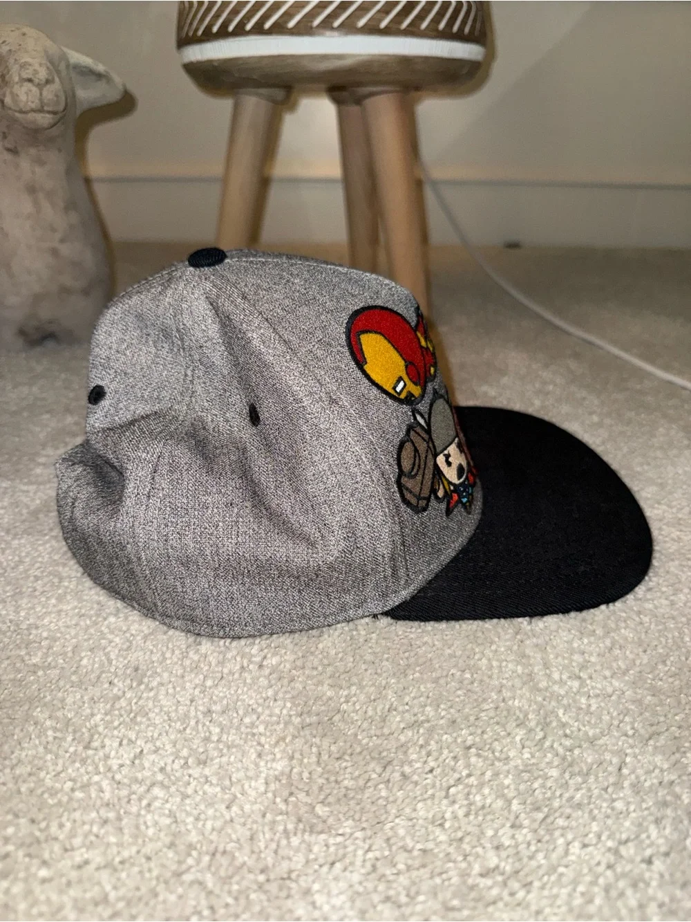 Marvel Avengers Chibi Superhero’s Gray and Black Logo Cap